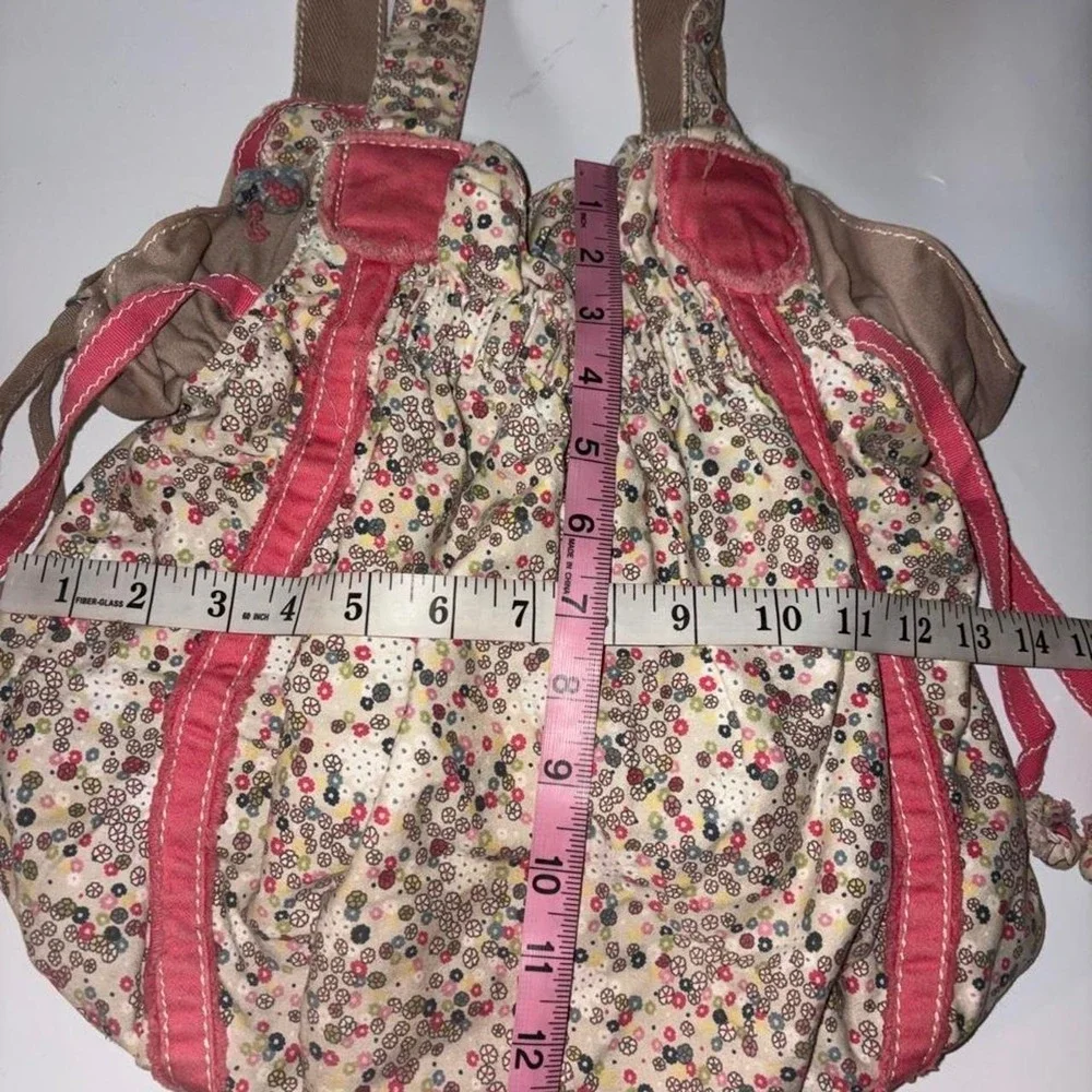 Thirty one- Y2K floral print drawstring bag with pink trim
